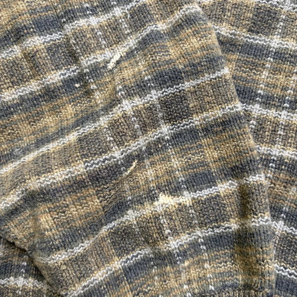 Gant Sweater Mens L Brown Plaid Vintage Cotton Knit Crew Neck‎ Long Sleeve